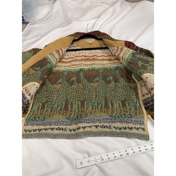 Vintage Resort Wear North Giraffe Print Tapestry Button Up Shacket - Picture 5 of 7
